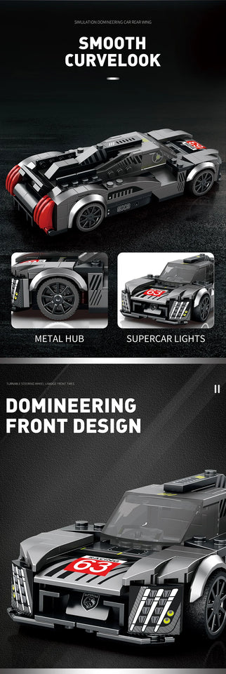 280PCS Sports Car Building Blocks City Racing Assemble Toys  Supercar Model Bricks Desktop Ornaments Children's Holiday Gifts