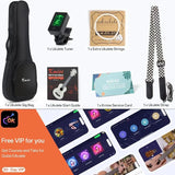 Professional 23inch Concert Mahogany Ukulele for Adult Beginners with Free Online Lessons Complete Starter Kit Including Gig Ba