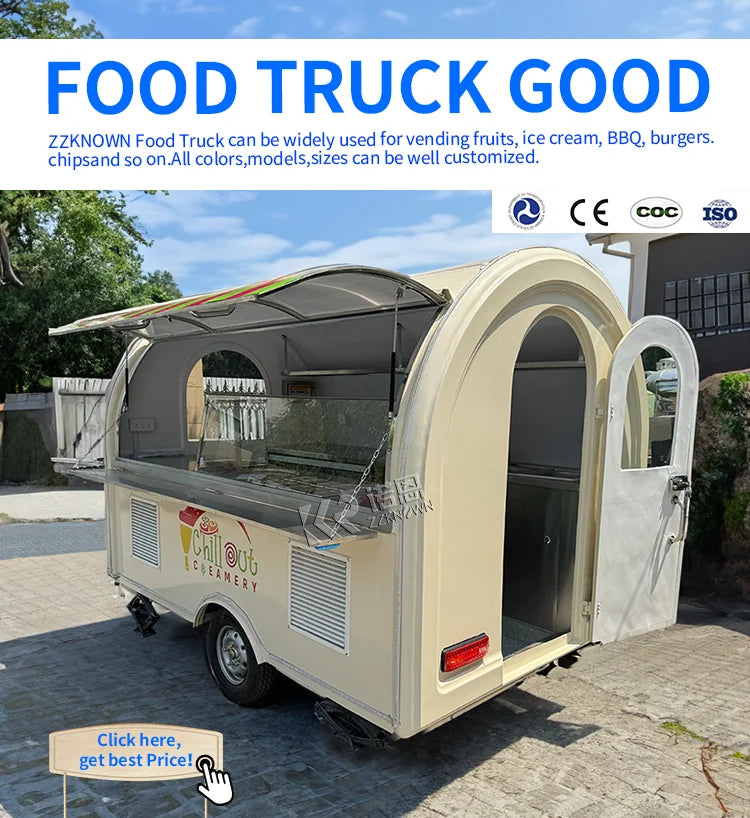 Outdoor Food Cart Street Lunch Kiosk Coffee Carts Mobile Food Trailer Food Truck Manufacturing for Outdoor Use