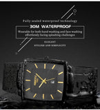 NIBOSI Mens Watches Top Brand Luxury Square Quartz Watch Men Slim Mesh Waterproof Sport Wristwatch Date Luminous Reloj Hombre