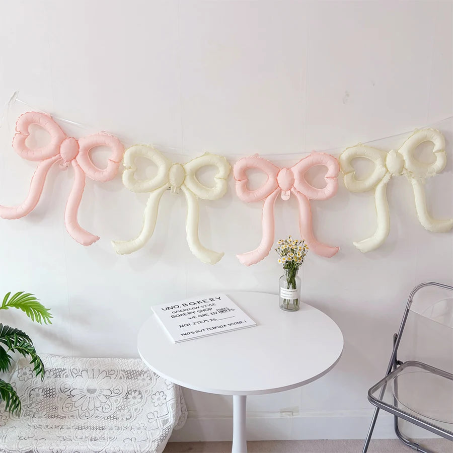 4PCS 22 inch love bow balloon set decoration theme party birthday party scene layout coffee dessert shop decoration
