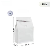 StoBag 50pcs 250g Coffee Beans Packaging Bag with Valve Aluminum Foil Heat Sealing for Powder Tea Nuts Storage Reusable Pouch