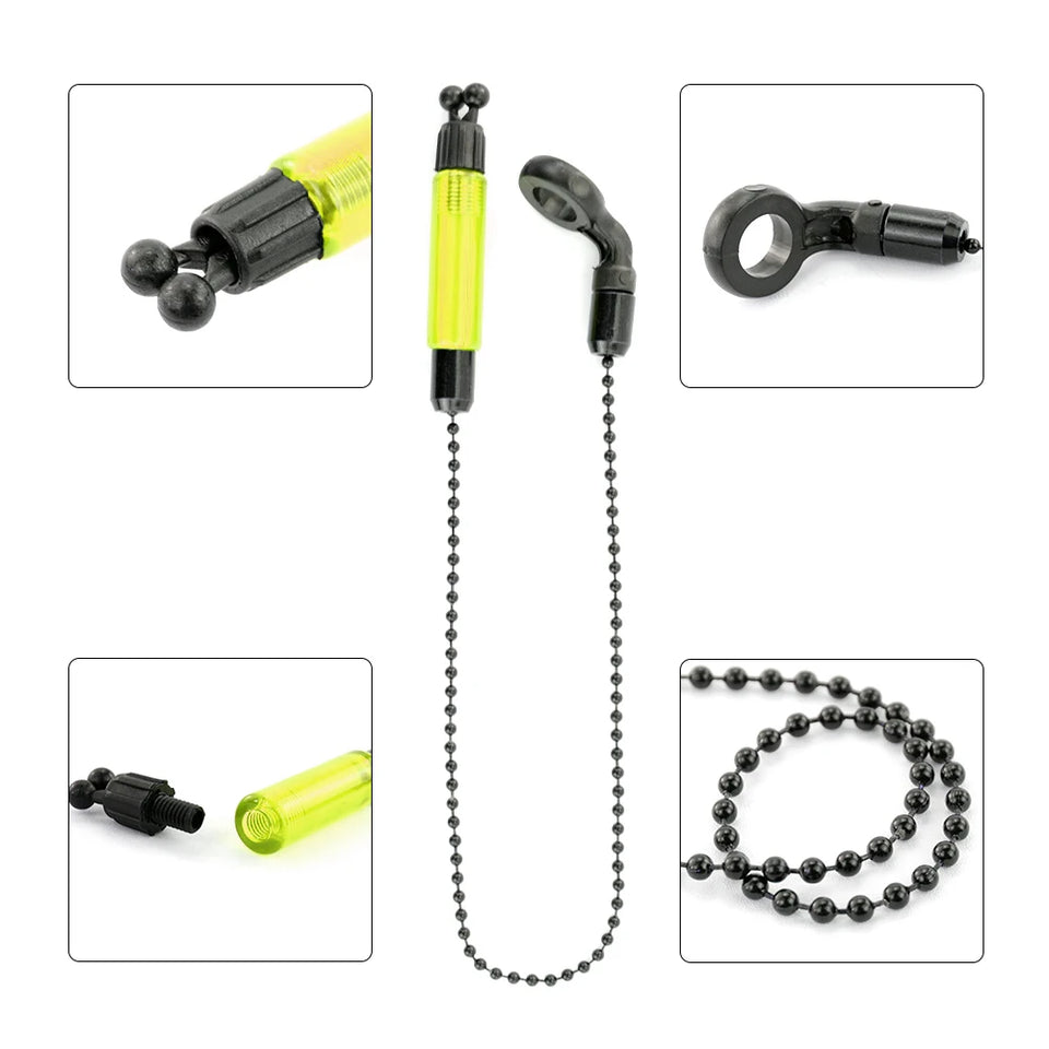 Hirisi Carp Fishing Bite Alarms Set with Swingers, LED Bite Indicator, Waterproof Fishing Alarm for Coarse Fishing