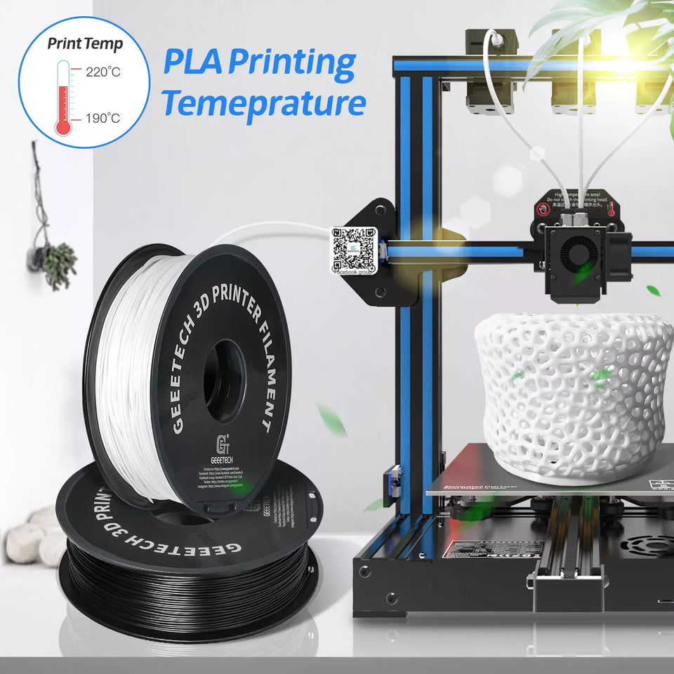 GEEETECH 5 rolls 3D Silk PLA Filament 1Kg/roll 1.75mm Spool Wire For 3D Printer Material,Safety, Vacuum packaging, special color