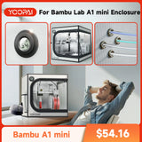 Yoopai 3D Printer Enclosure For Bambu Lab A1 mini 3D printer House Cover with LED light Constant Temperature size 46*46*55 cm
