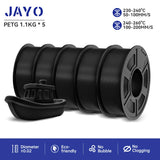 JAYO filaments petg 5Rolls Mixed colors 3D Printer Filament 1.75mm 100% No Bubble FDM 3D Printer Materials DIY Gift 1.1KG/1rolls