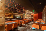 Custom Restaurant Interior Decoration Design Modern Restaurant Dining Table Set Commercial Metal Frame Bar Counter