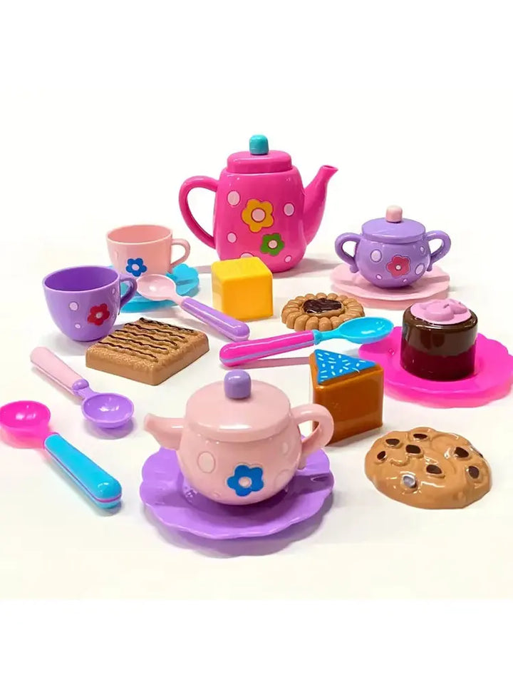 Tea set for girls, tea party set, tea set for kids including kettle, cookies, food for kids, gifts for boys and girls