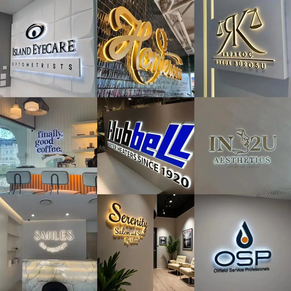 LED Illuminated Sign Custom 3D Metal Letters Business Logo Backlit Sign for Storefront Company Outdoor Commercial