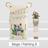 Fenice scissors storage bag,hold 8 scissors, 8 paintings, 6 colors cowhide,waist bag, pet beautician, barber's special waist bag