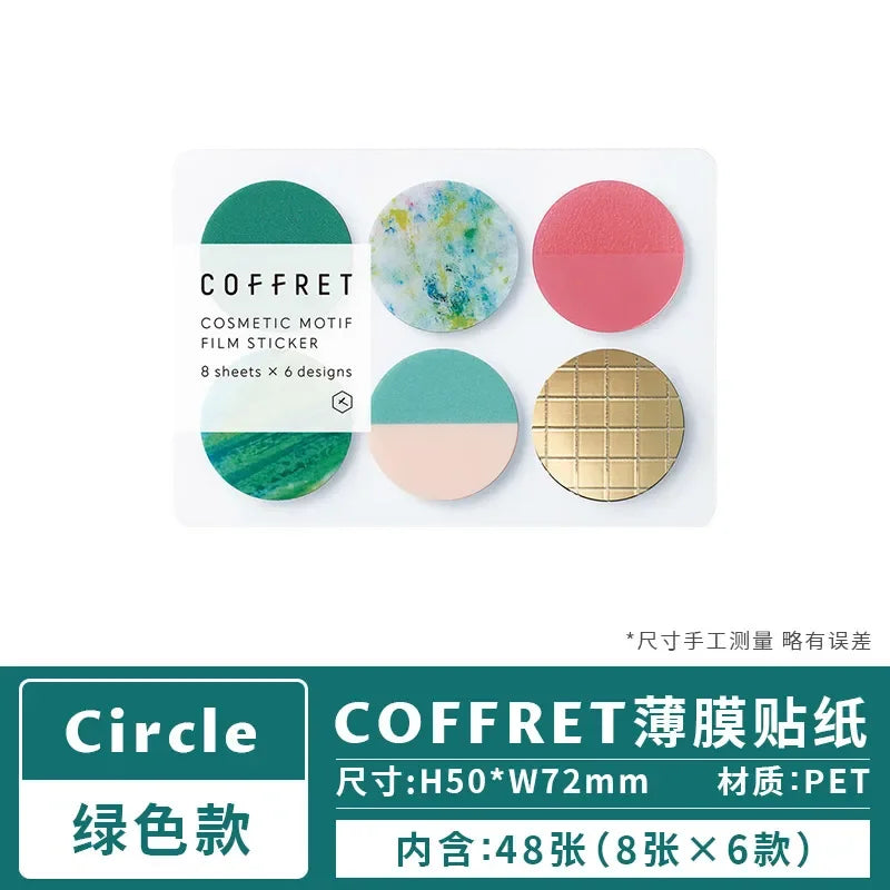 Japan Kingjim COFFRET Beauty Collection Label Sticker Colorful Translucent Creative Pattern Advanced Decoration Collage Bookmark