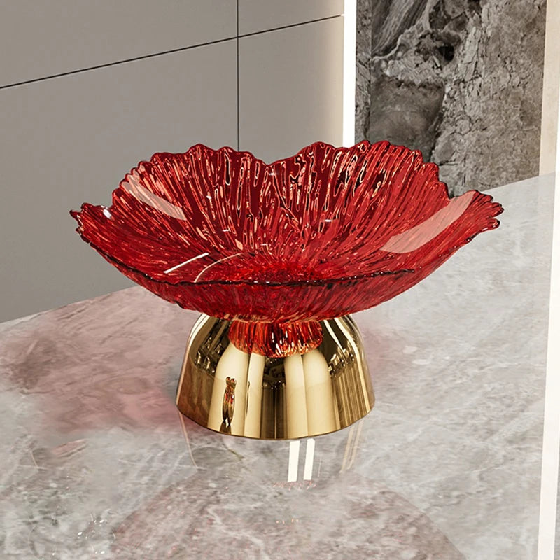 Hot Sale Luxury Transparent Display Plate for Fruits And Sweets Clear Glass Tray for Home Living Room Coffee Table Decoration