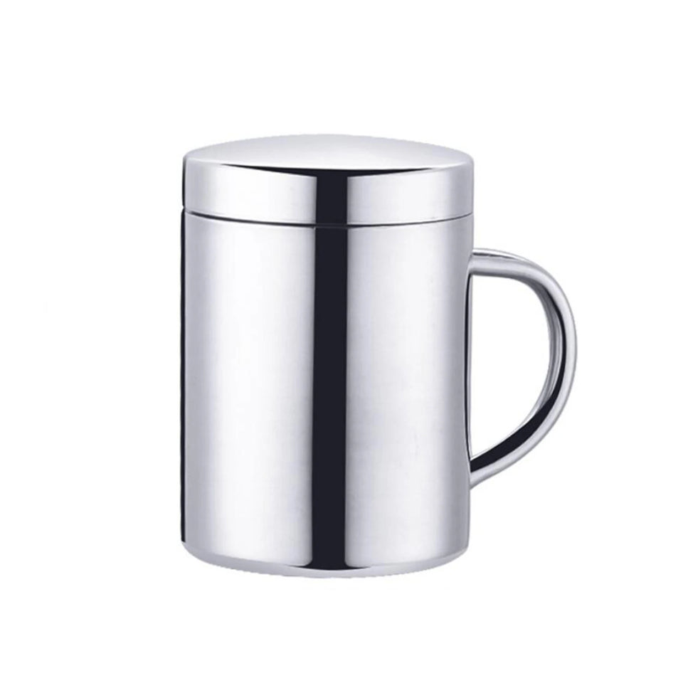 400/260/210ML 304 Stainless Steel Coffee Mug Double Insulation Drinking Cup Tea Cup with Lid