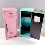 Iron Storage Box Dormitory Storage Cosmetics Paper Money Keys Bank Cards and Other Desktop Small Items Mini Locker Cabinet