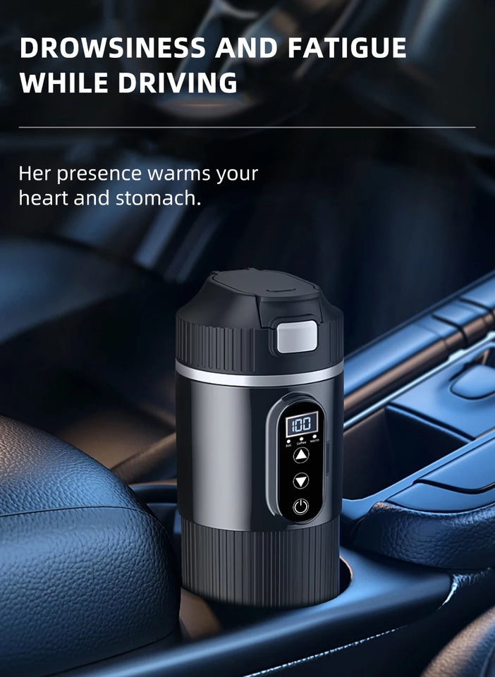 E-ACE 12/24V Car Heat Mug 500ML Car Kettle Stainless Steel Heating Travel Cup Dry burn Protection Coffee Tea Instant Noodles