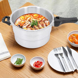 Aluminum Pressure Cooker with Steaming Plate Pressure Cooker Household Stovetop Pressure Canner for Gas and Induction Stoves