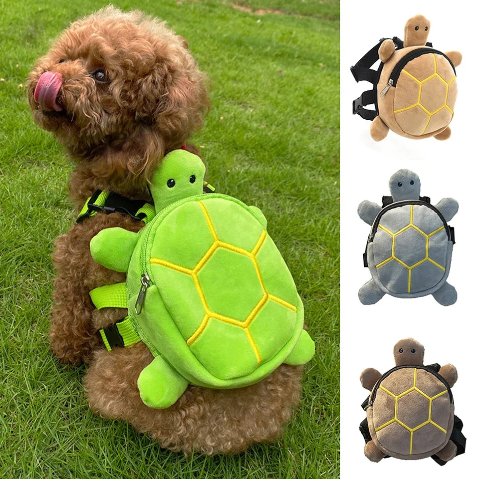 Turtle Shape Dog Snack Bag Large Capacity Pet Backpack Portable Soft Puppy School Bag Convenient Cute Puppy Carrier