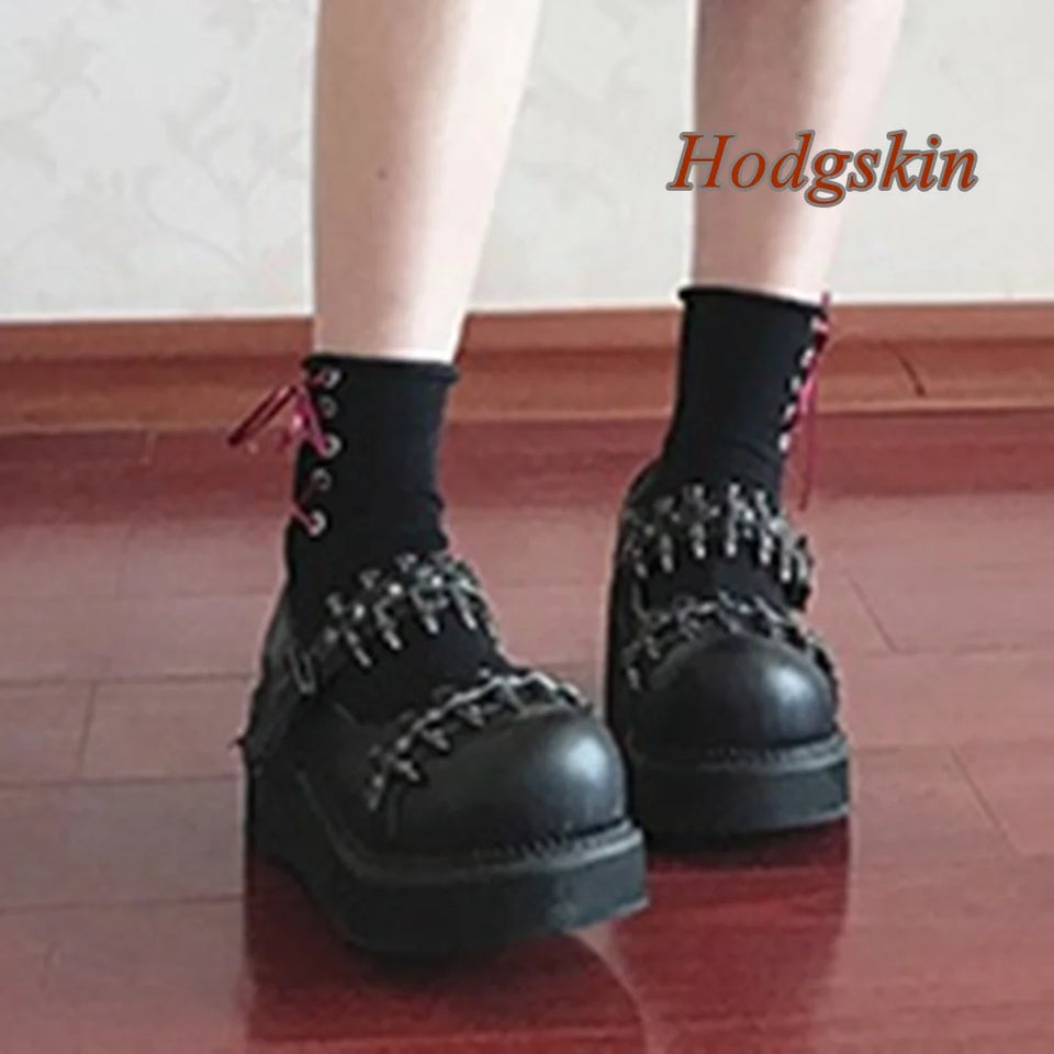 Hollow Rivet Belt Buckle Pumps Solid Black Shallow Wedges Heel Women Pumps Fashion Casual 2025 New Arrivals Spring/autumn Pumps
