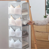 Hanging Closet Organizer and Storage, Easy Mount Foldable Hanging Closet Wardrobe Storage Shelves, Clothes Handbag Shoes