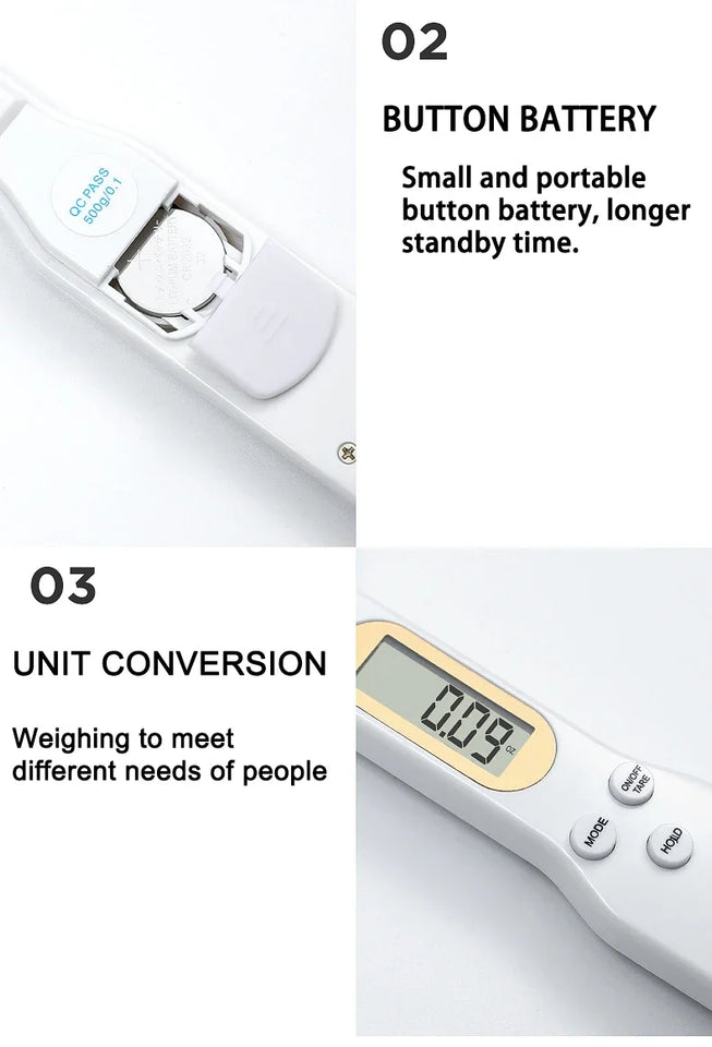 Digital Measuring Spoon 500g 0.5g LCD Electronic Kitchen Scale Food Spoon Scale Mini Kitchen Tool For Milk Coffee Sugar Scale