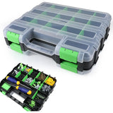Hardware Organizer Box 34 Compartments Organizer W/ Removable Dividers Double Side Screw Organizer For Nuts, Bolts Screws Nails