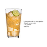 4 Pack Everyday Clear Pint Glasses Durable 16oz Tumbler Beer Water Smoothie Versatile Use Dishwasher Safe Classic Design Stylish