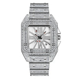 Unique Cool Brand Designer Watches For Men Hip Hop Diamond Fashion Alloy Band Date Golden Quartz Watch Montres de Marque de Luxe