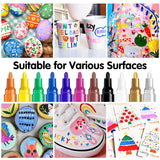 12/18/24 Vibrant Acrylic Marker Set, Medium Tip (2-3mm) Suitable for Rock Painting, Black Paper, and Skateboard Decoration