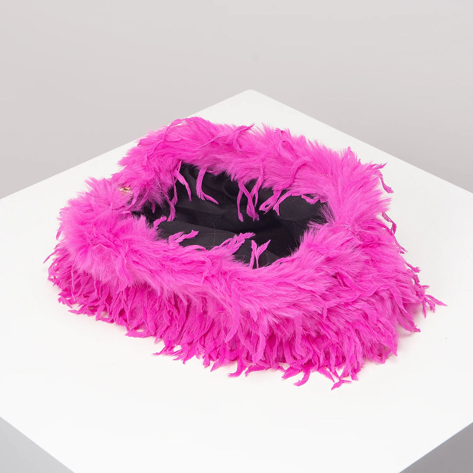Dopamine-style clip bag, Y2K plush clutch bag, candy-colored women's purse, dinner dress clutch
