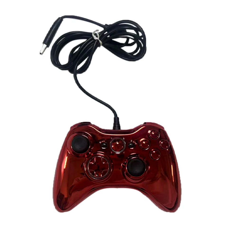 Wired Game Controller with Sleek Electroplated Finish – USB Gaming Peripheral, Compatible with Xbox 360 & PC
