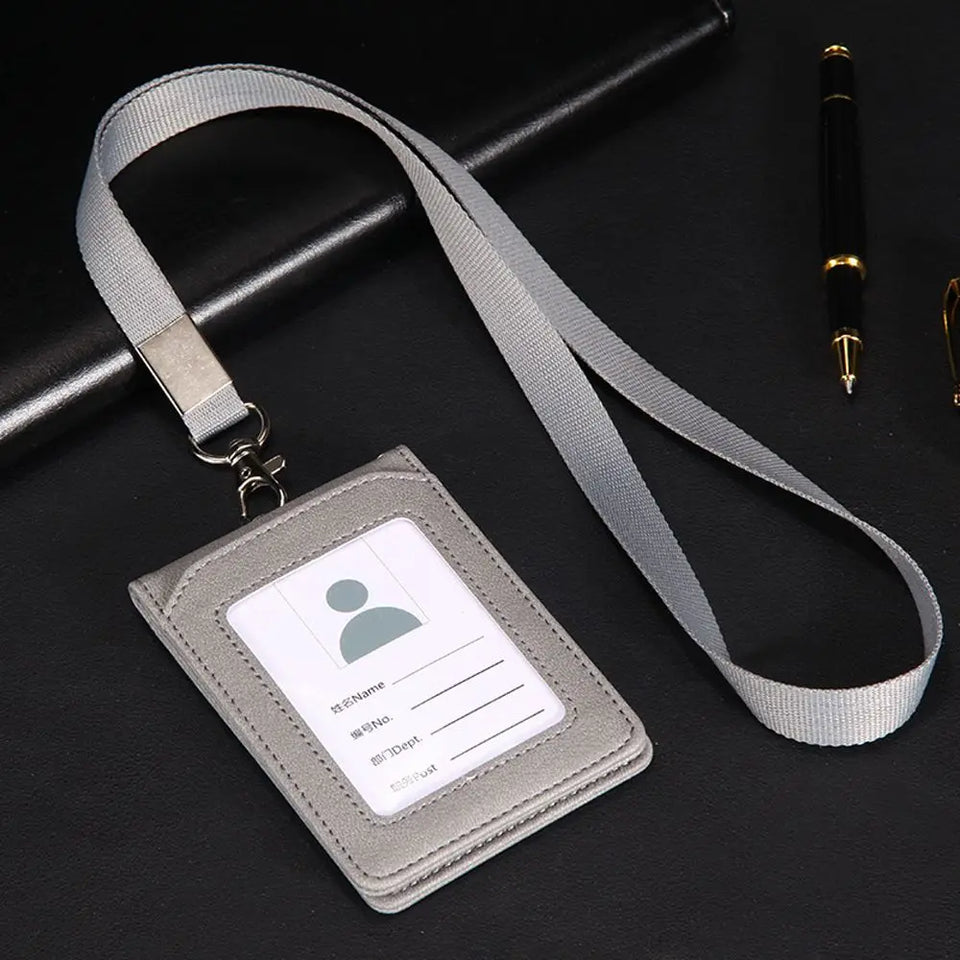 Neck Strap Stationery Business Office School Supplies Card Holder with Lanyard ID Desk Organizer Badge Holder Bus Cards Cover