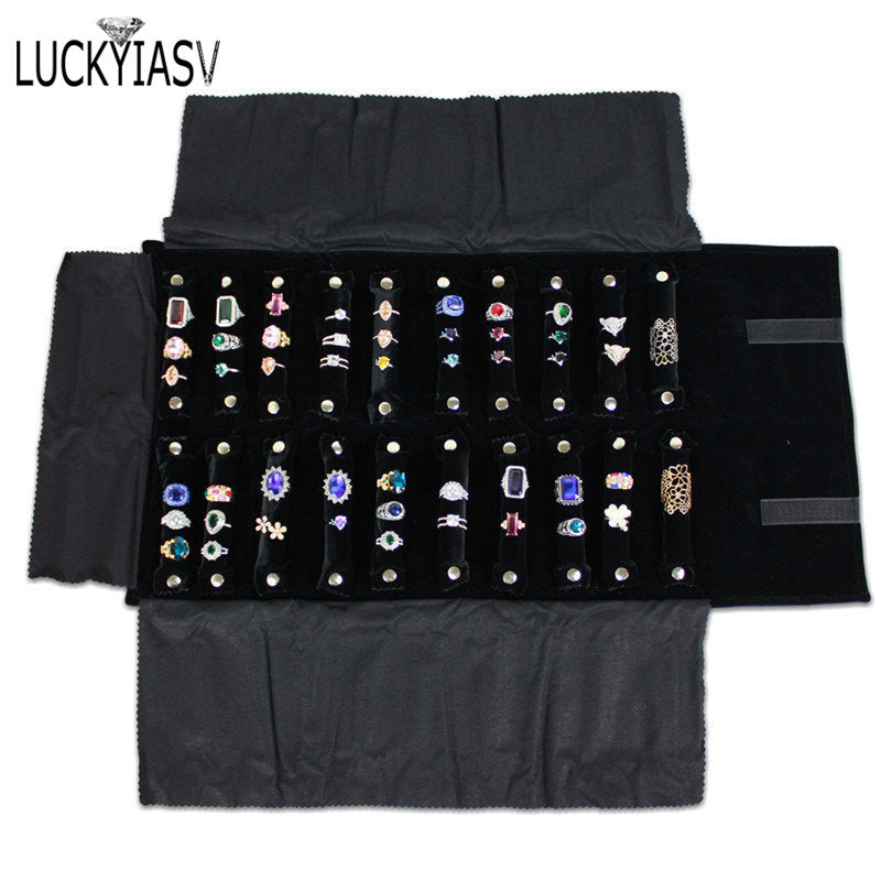 Women Luxury Jewelry Roll Storage Bag Lady Rings Earrings Necklace Organizer Portable Cloth Bags