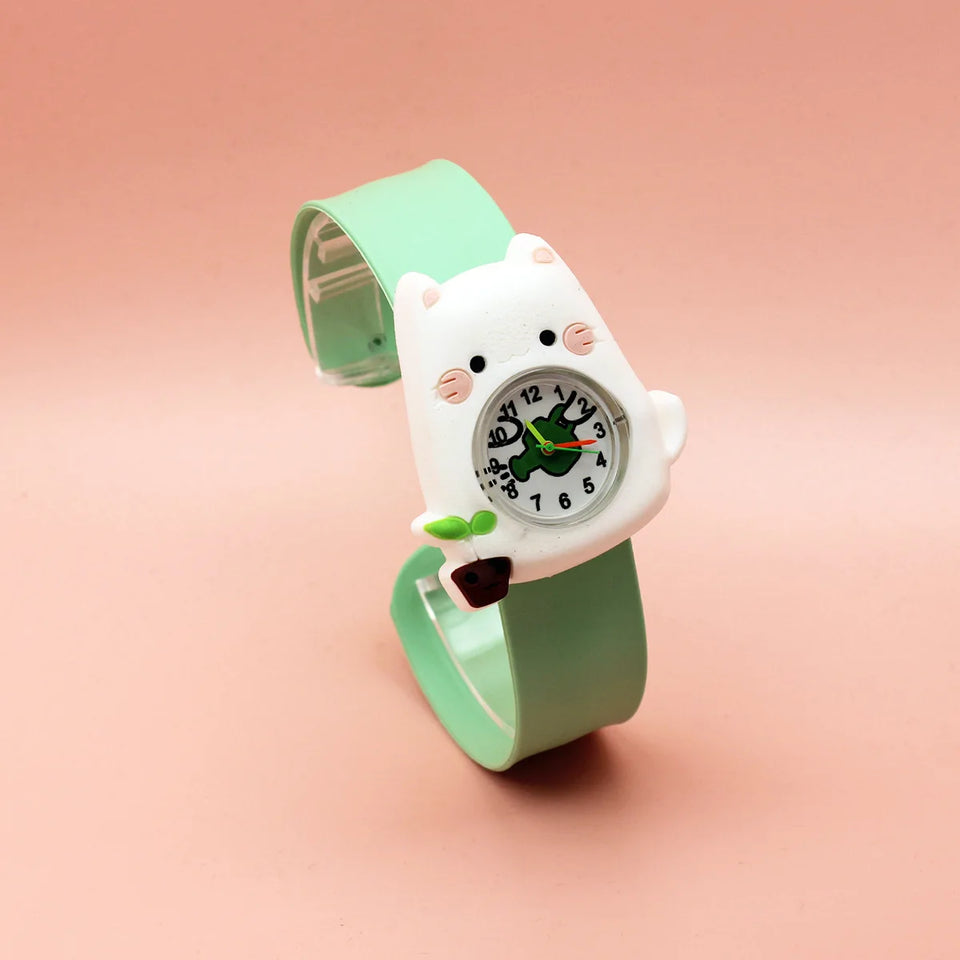 New Fashion Cartoon Animal Flash Light Girl Watches Kids Bracelet Silicone Strap Children Watch Clock Reloj Digital Wristwatches