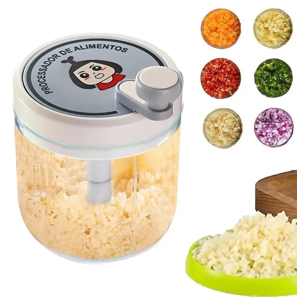 Garlic Crusher, Highly Efficient Masher Chopper for Home, Multifunctional Manual Grinder with Safe Blades