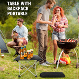 BRIEFNESS Portable Folding Table for Outdoor Picnic Camping Compact Lightweight Aluminum Alloy Garden Patio Table with Carry Bag