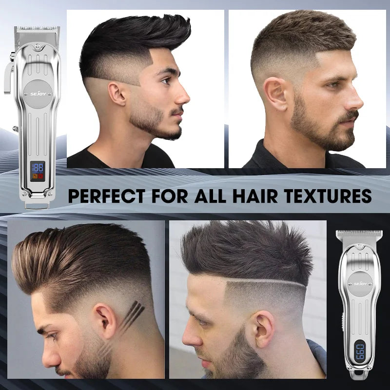 Sejoy Professional Combo Kits Hair Clipper Electric Hair Trimmer Set For Men Rechargeable Cordless Haircut Machine for Barber