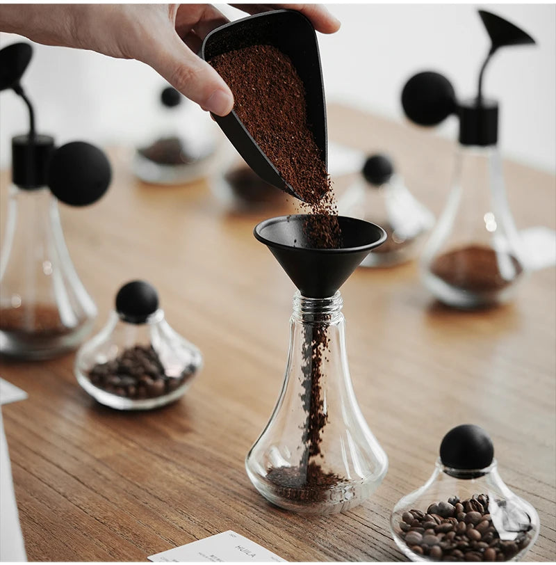 MHW-3BOMBER Coffee Aroma Bottle Coffee Display Jar Glass Creative Fragrance Bottle Coffee Aroma Display Coffee Accessories