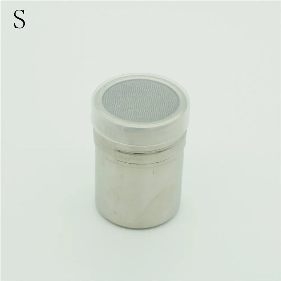 1Pc Stainless Steel Coffee Shaker Cocoa Chocolate Flour Powdered Sugar Sieve Filters Foam Spray Kitchen Cake BBQ Tools With Lid