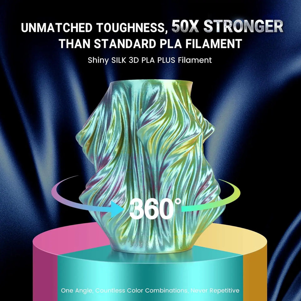 SUNLU Silk PLA PLUS 3D Filament 1.75mm Double Colors Silk Textures Pla+ Gradient Colors Filament for Most FDM 3D Printer 3KG