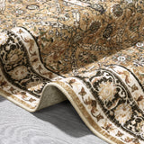 Rug for Living Room, Machine Washable, Non-Slip,Stain & Water Resistant, Low-Pile Moroccan Trellis Hallway Vintage Foldable Rug