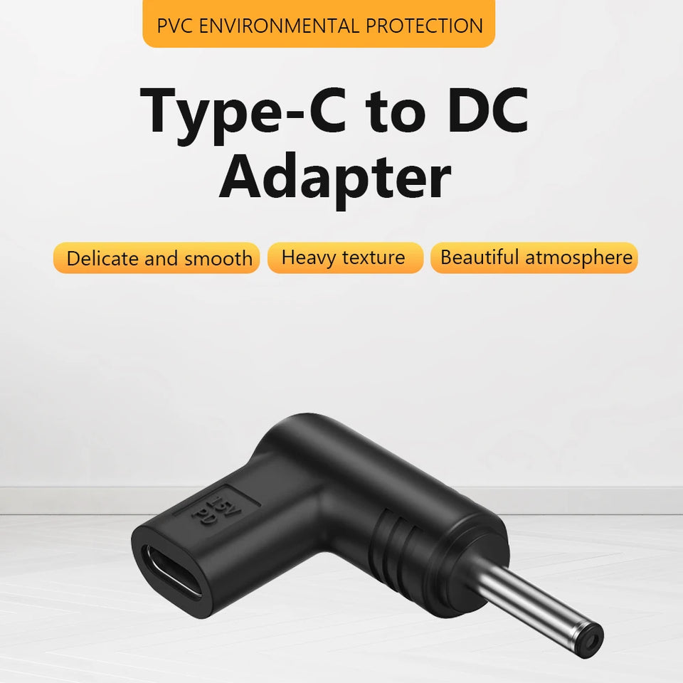 USB C PD to DC Power Connector Universal 12/15/19V Type C to DC Jack Plug Charging Adapter Converter for Router Tablet Mini Fan