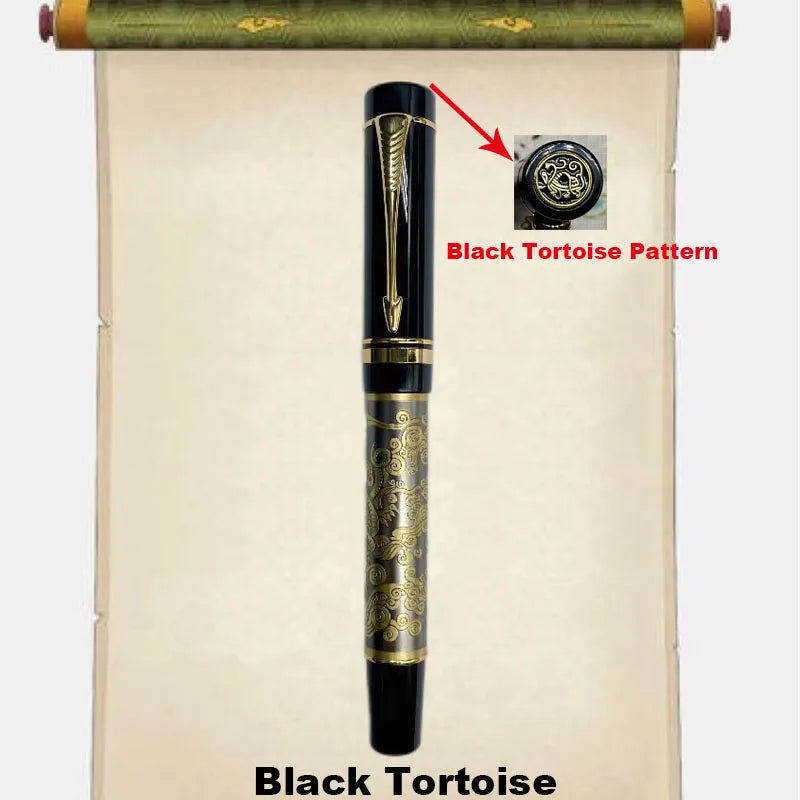 Lemon M2S China Four Great Beasts Acrylic Piston Fountain Pen Blade Long Knife Nib Hand-Polished Writing Luxury Stationery Gift
