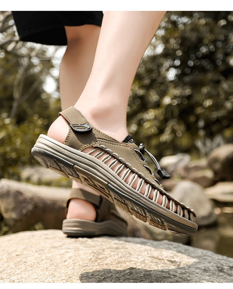 Summer New Sandals Fashion Handmade Weaving Casual Men Sandals Brand Designer Outdoor Walking Men's Shoes Summer Beach Shoes