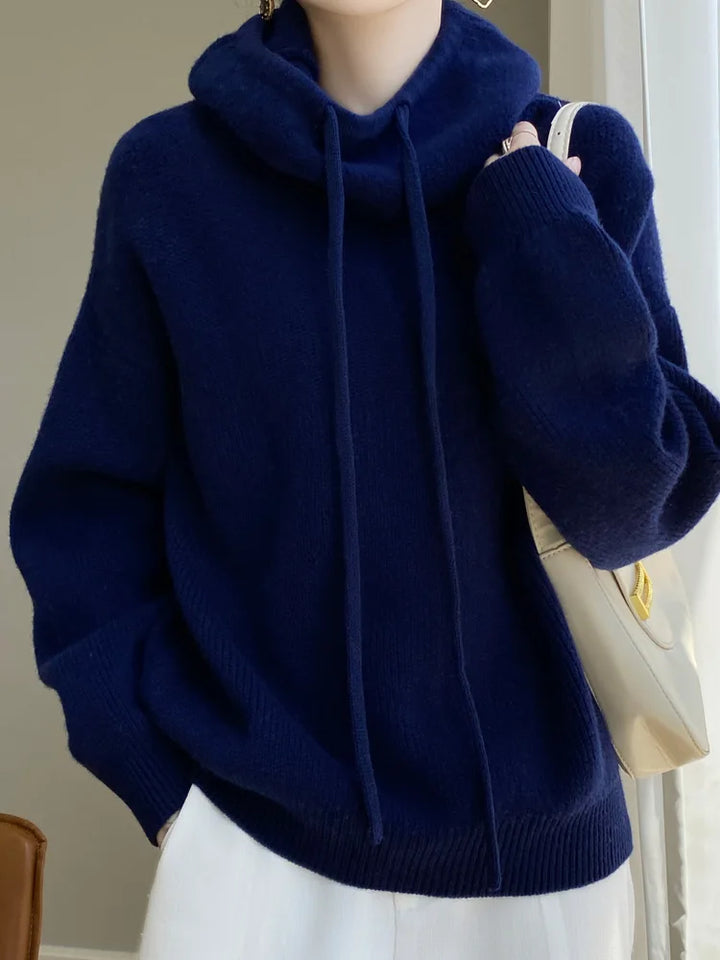 100% Australia Wool Women's Hooded Sweater Long Sleeve Pullovers New Arrivals Knitted Jumper Cashmere New In Sweatshirts Fashion