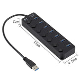 USB Hub 3.0 Multiprise USB High Speed Splitter 4/7 Port 5Gbps Hub Power Adapter with Switch Long Cable with Multiple Expander