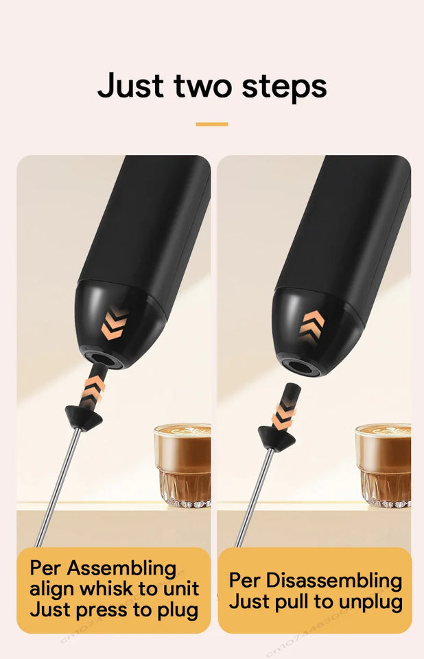 MINl Mik Frother USB Rechargeable 3 Speeds Foam Maker Coffee Whisk Mixer Electric Handle Blender Egg Beater Hot Cooking Tools