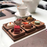 Creative Jiugongge Molecular Cuisine Western Restaurant Plate Dessert Wooden Tableware Restaurant Dim Sum Plate Barbecue Plate