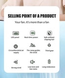 Mini Fan Silent Neck Hanging Fan Usb Portable Bladeless Rechargeable Led Digital Display Electric Air Cooler Summer Sports Fan