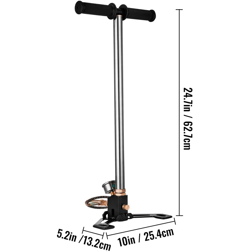 SucceBuy 3 Stage PCP Pump + Pressure Gauge 4500PSI Tire Kayak Ball Inflatable Air Gun Filling Stirrup High Pressure Hand Pump