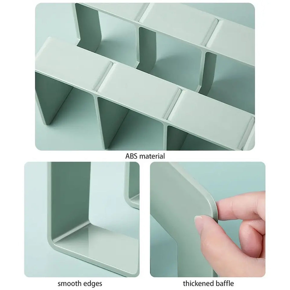 1Pcs Acrylic Desk Organizer 4 Compartment Bag Closet Shelf Divider Bookshelf Tabletop Colorful Four Frames Book Stand